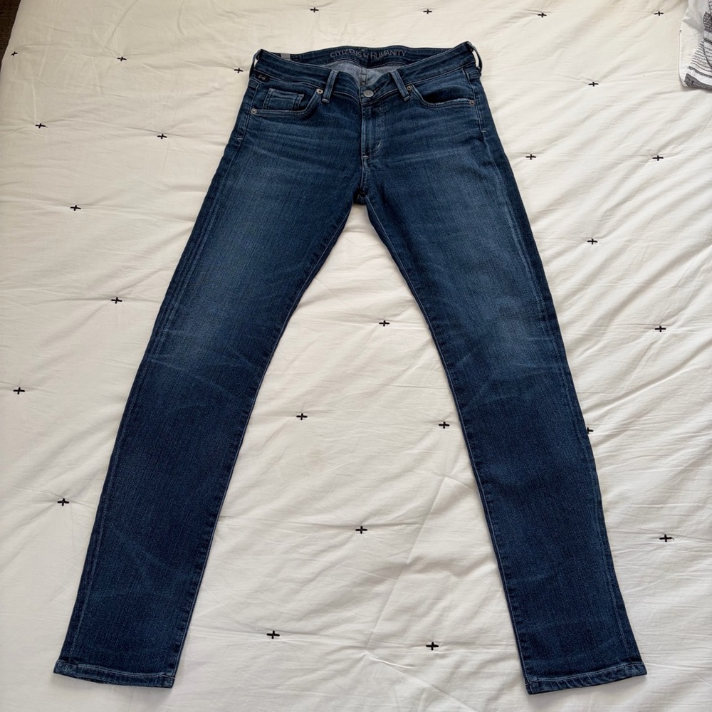Citizens of Humanity Arielle Mid Rise Slim Jeans, Dark Wash, Sz 28